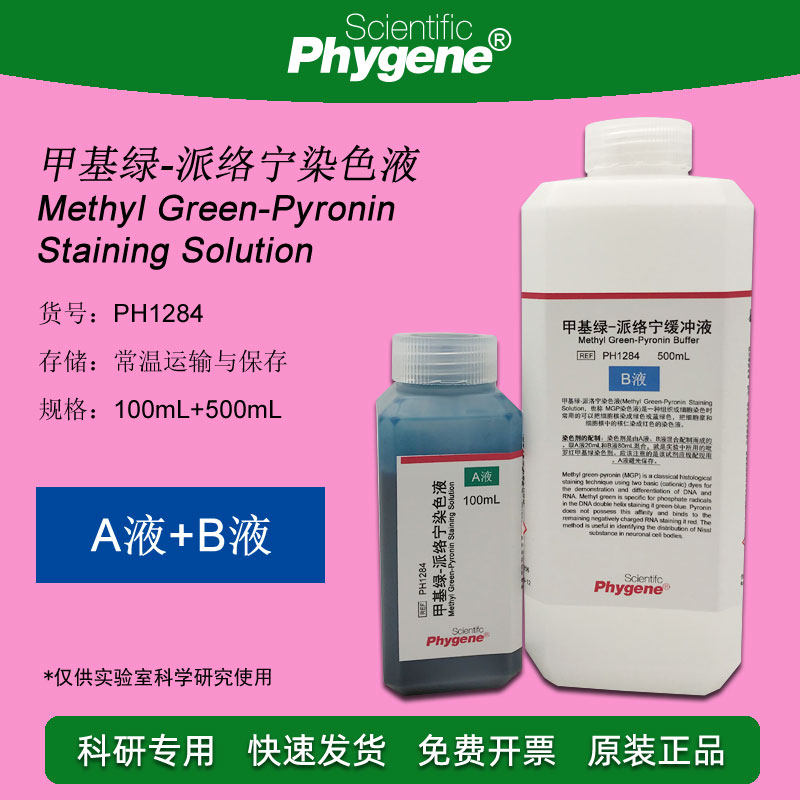 甲基绿-吡罗红（派洛宁）染液 生物试剂 100ml+500ml RNA-DNA染色