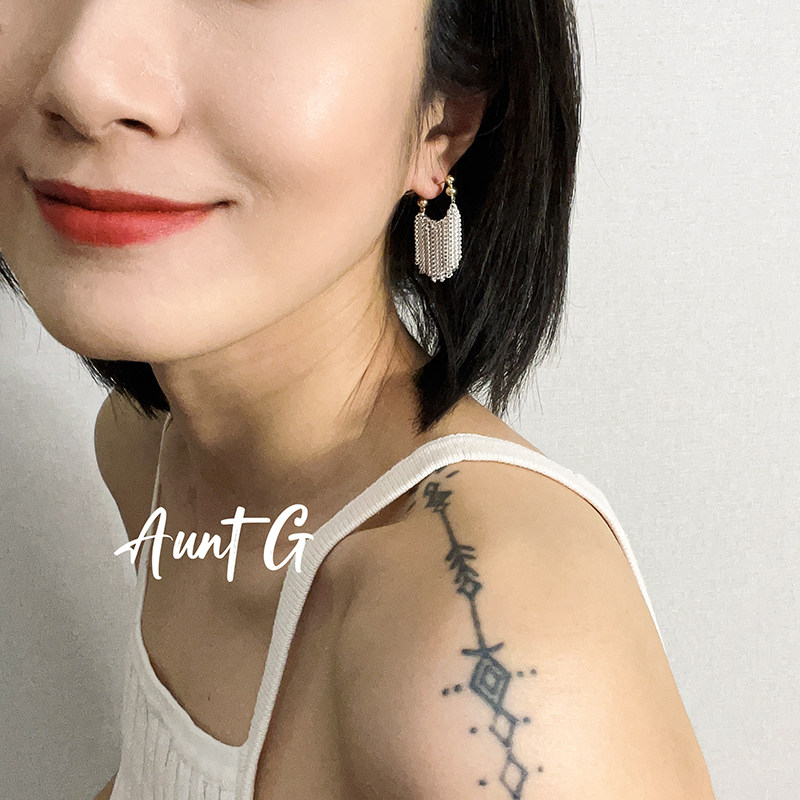 【清no退换】欧美长短款瀑布链条流苏耳环小众设计高级感ins风配