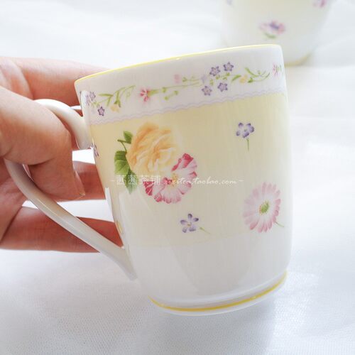 noritake现货黄色芙蓉对杯礼盒