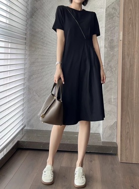 素夏SUSA新款夏连衣裙圆领套头收腰显瘦撞色款时尚设计休闲15132