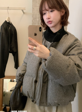 IMISS-冬上新韩标撞色领加厚保暖羽绒服外套H10697