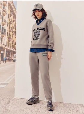 TXX早春新款运动裤束脚收口毛圈纯棉卫裤宽松女长裤TTTM22890