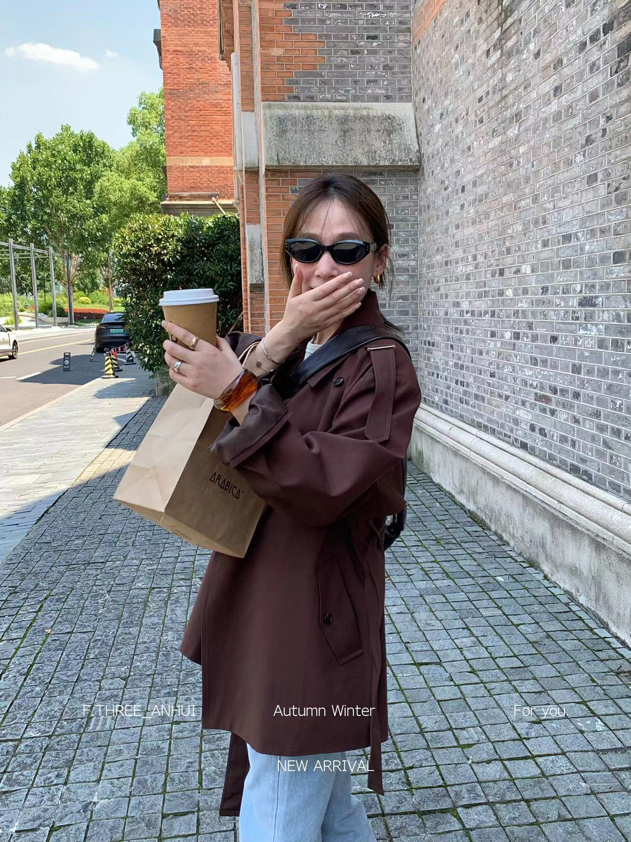 F.THREE三姐妹高定系列早秋新款极简时尚百搭通勤风衣棉感短外套