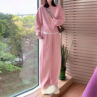 2026早春新款超火穿搭减龄洋气时尚休闲运动宽松卫衣长裤套装女装