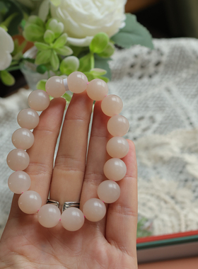 天然和田玉 12mm藕粉手串 精选 货号10583