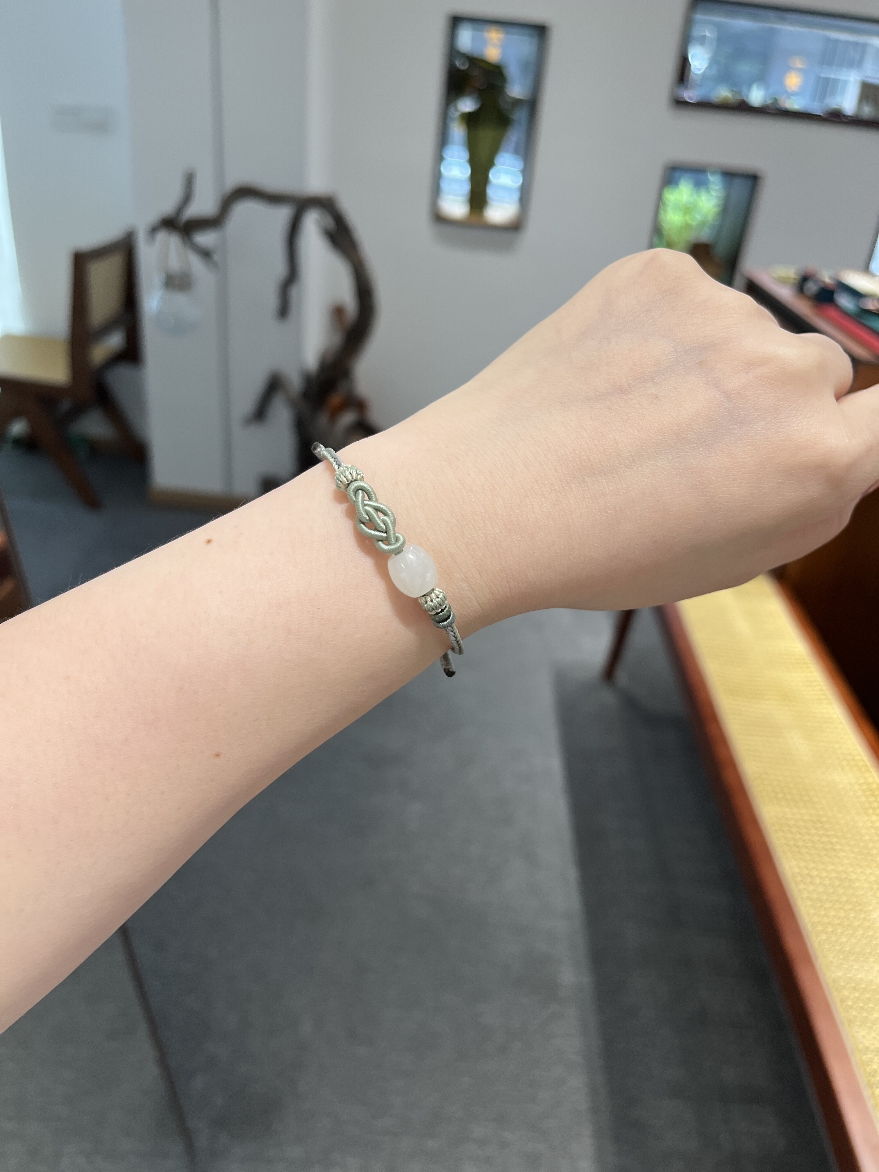 一念•设计「栀白」国风新中式和田玉手绳