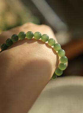 天然和田玉 8mm浅湖水圆珠单圈 货号JM82547价格1350