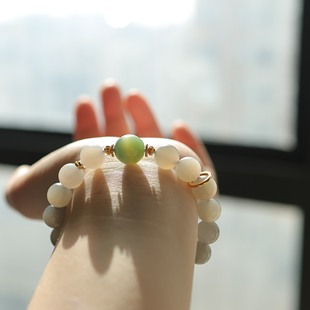 天然和田玉10mm烟紫圆珠单圈手串精致百搭   货号16207