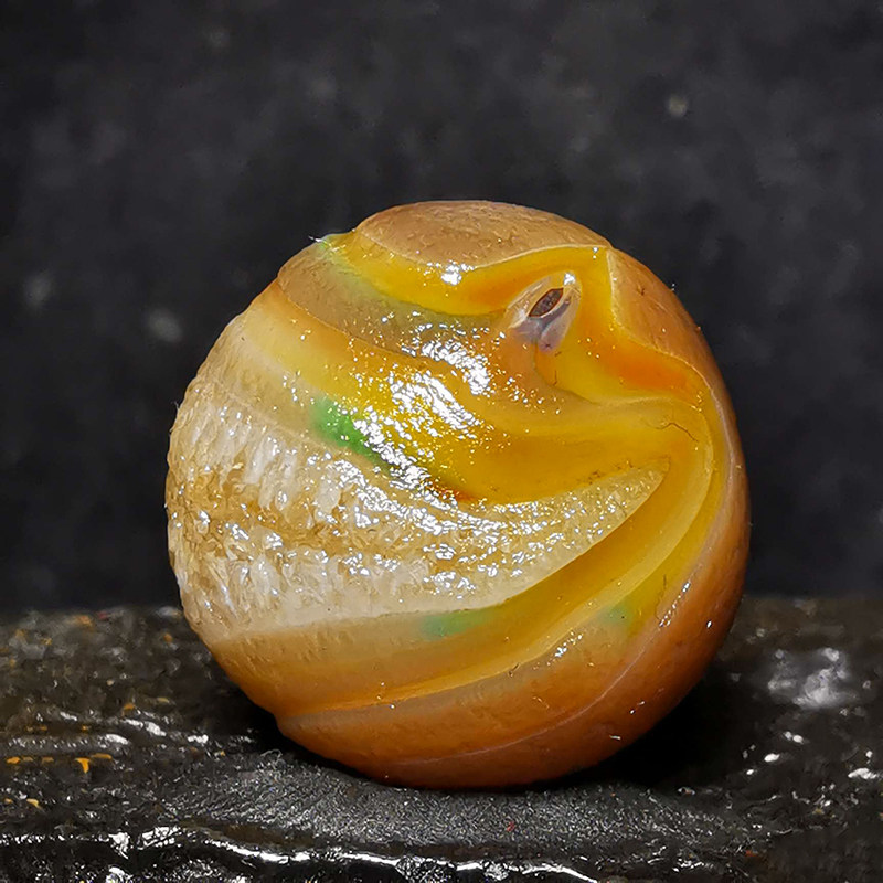 外蒙古 阿拉善天然缠丝花眼玛瑙天眼睛石原石奇石 戈壁 筋脉 糖心