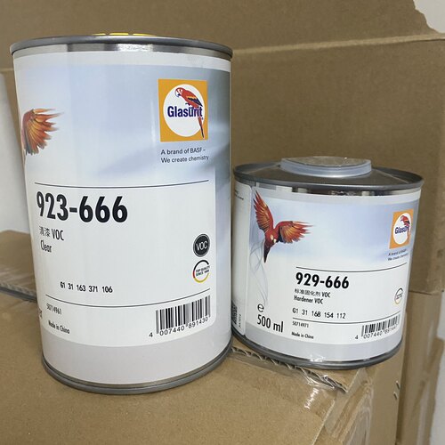 巴斯夫鹦鹉923-666VOC环保清漆亮油配0.5升固化剂汽车金属珍珠漆