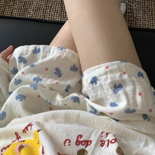 蝴蝶结小象睡裤女短裤纯棉夏季休闲可外穿遛弯家居裤子学生有口袋
