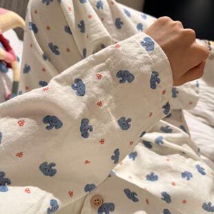 家居服套装 春季 漂亮出门 纯棉全棉磨毛睡衣女款 女士奶fufu2026新款