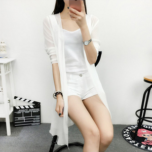 雪纺衫女夏中长款防晒衣薄款沙滩服大码长袖披肩防晒衫外套沙滩衣