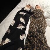 拼接加厚保暖可外穿家居休闲长裤 女秋冬新款 米粒绒睡裤 爆款