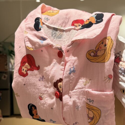 a类100%双层纱睡衣女春秋新款女士小翻领长袖长裤家居服套装