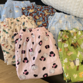 夏秋款 a类纯棉双层纱布可爱卡通少女心睡裤 外穿遛弯裤 睡裤 家居裤