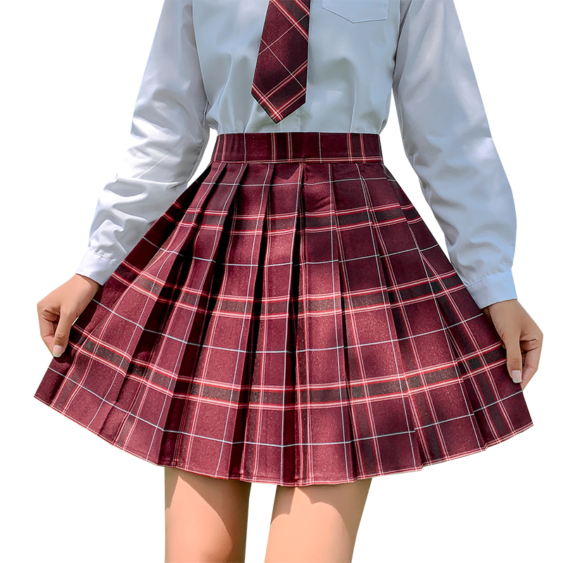 jk制服半身裙女式日系女式百褶裙学生格子裙春