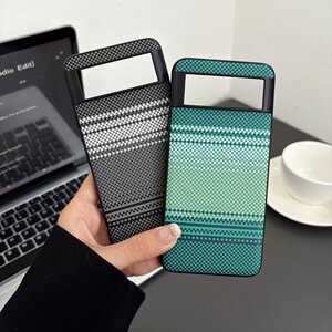 新款游戏机适用谷歌8磁吸手机壳撞色织纹谷歌8二合一谷歌9Pro皮质保护套magsaf谷歌10Pro碳纤纹纹理