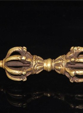 速发2尼泊铃金刚尔铜五股金刚三叉杵密宗法器纯杵鎏金铃铛配