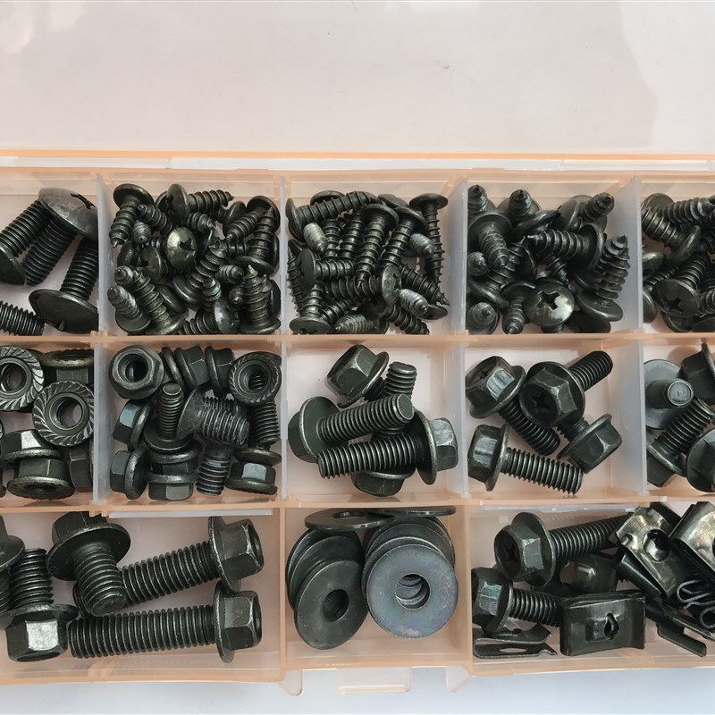 速发电摩螺钉整车维修套装螺丝绿扁头自攻夹0螺母镀军大1盒5片0g