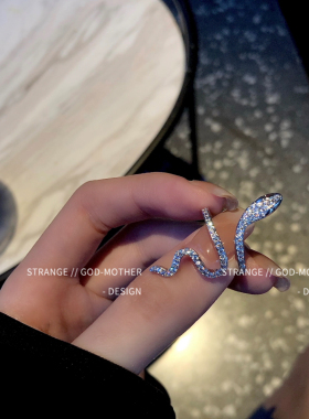 现货速发蛇形设计师小众设计感个性开口食指戒轻奢潮可爱