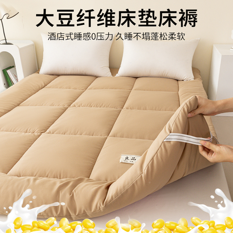 速发A类大豆床垫学可人双人褥洗磨毛加厚软床水垫子生折叠睡垫