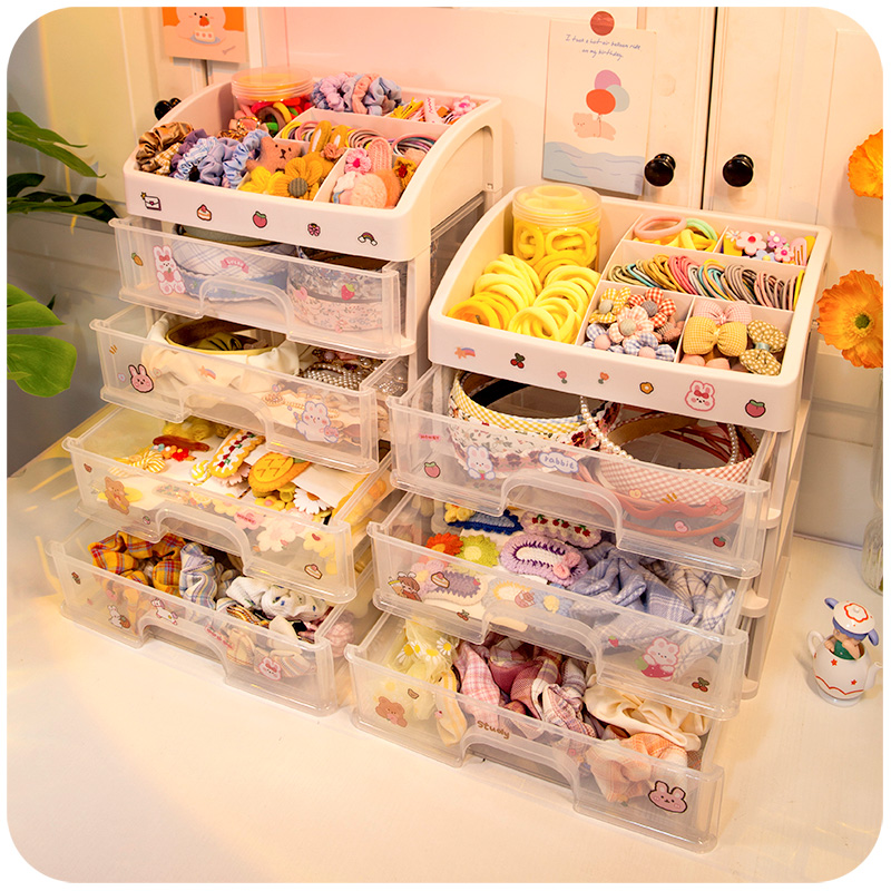 速发儿童宝桌发饰宝面收纳盒收环耳纳放发箍发圈头绳皮筋发卡首饰