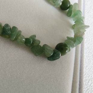 原创设计天然和田玉菠菜绿东陵玉碎石项链小众女锁骨链 特价