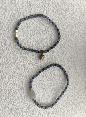 sotc原创设计天然青金石玉石天然珍珠弹力手链女小众高级感女手链