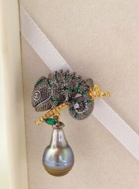 SOTC珠宝变色龙胸针吊坠两用款复古俏皮