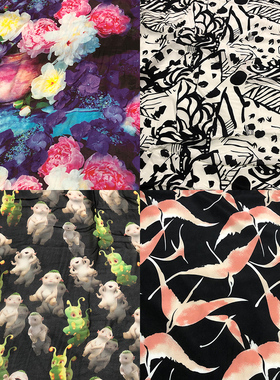 蚕之语【A7641-A7760#】真丝面料按张花色各品类合并零布料清仓售