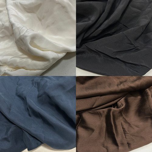 桑蚕丝真丝双绉素绉缎服装零布料