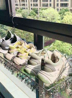 不锈钢晒鞋架家用内裤袜子晾衣架阳台晒袜子神器多功能窗外多夹子