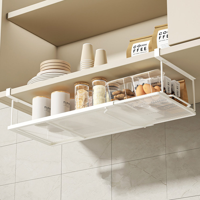 厨房置物架橱柜下挂架吊柜内分层伸缩挂篮悬挂保鲜膜调料品收纳篮,厨房/烹饪用具,厨房置物架/置物柜/角架,淘宝优惠券,粉丝福利购,淘宝优惠卷