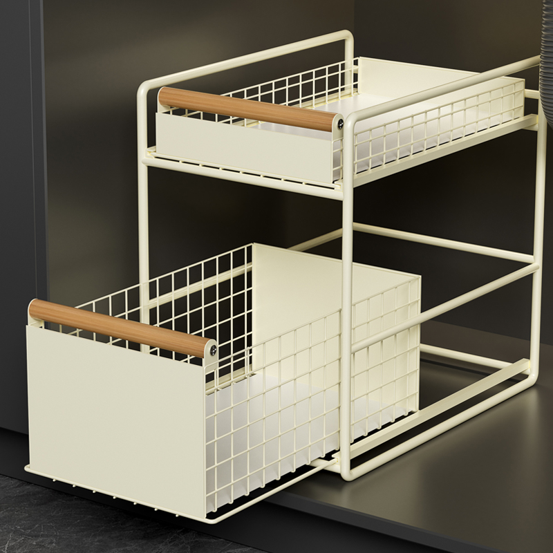 厨房抽拉式置物架橱柜内分层架子