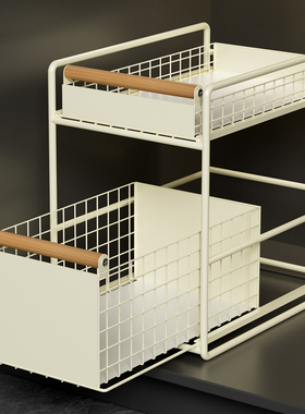 厨房可抽拉式置物架橱柜内分层架子下水槽多功能神器新型收纳拉篮