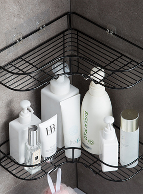浴室置物架卫生间厕所洗澡洗手间洗漱台收纳壁挂式三角墙上免打孔
