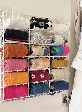 袜子收纳神器衣柜内侧空间利用壁挂式内衣内裤分格盒挂袋宿舍好物