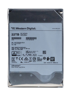 WD/西数 HC570 WUH722222ALE6L4 22TB 3.5寸 SATA3氦气企业级硬盘