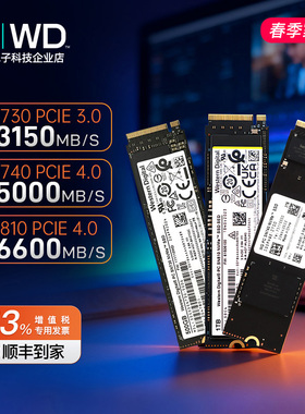 WD/西部数据SN730/740/810 500G/1T/2T NVME M.2 SSD固态黑盘2280