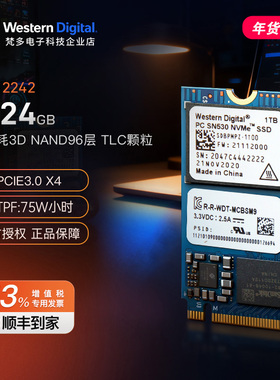 WD/西部数据SN530 M.2 NVME 2242 1T固态硬盘小新LEGION Go