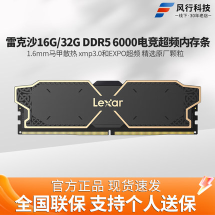 雷克沙雷神铠DDR5内存条C32/C36 32G 16G*2套条6000 6400台式内存