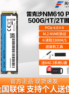雷克沙NM610 PRO 2T 1T 500Gm.2固态硬盘PCIe3.0 NVME笔记本台式