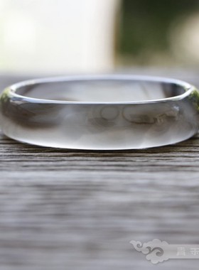 『青禾淑坊 』天然水墨玛瑙手镯 {草色烟光残照里}国风古典镯58mm