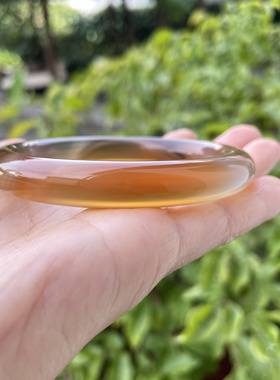 『青禾淑坊』天然玛瑙手镯 国风古典玉石圆镯 56MM