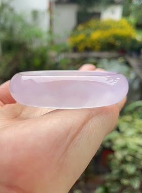 『青禾淑坊』天然淡紫罗兰玛瑙手镯 国风古典玉石镯52MM 超小口径