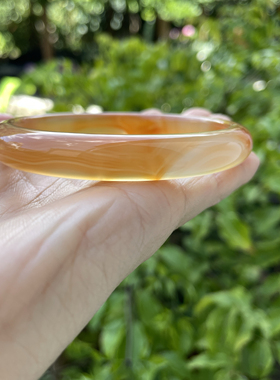 『青禾淑坊』天然玛瑙手镯 国风古典玉石镯 62mm