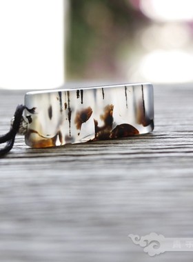 『 青禾淑坊 』天然玉髓吊坠 {渐行渐远渐无书} 水草项链风雅小物