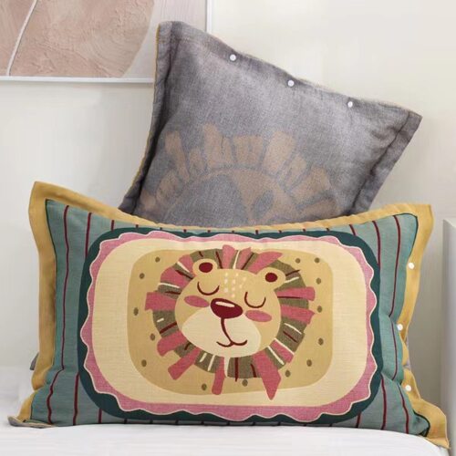 纯棉纱布美拉德色系枕套加厚