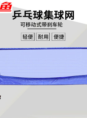 双鱼可移动式乒乓球集球网s2教学落地式捡球接球网集球器多球架